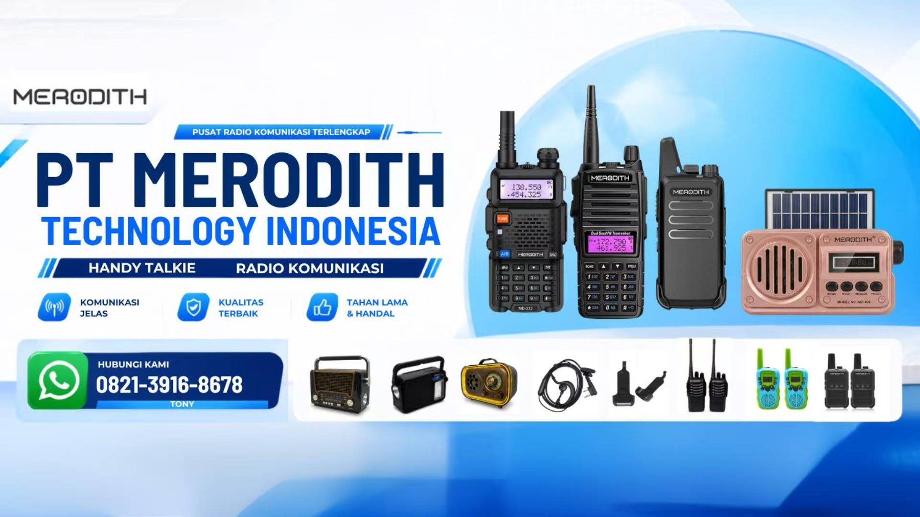 PT MERODITH Technology Indonesia radio komunikasi banner